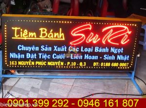 Biển led ma trận tiệm bánh