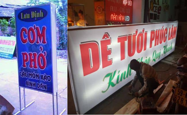 làm biển quảng cáo hộp đèn