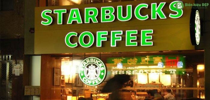 Biển Alu Chữ Nổi quan cafe starbucks